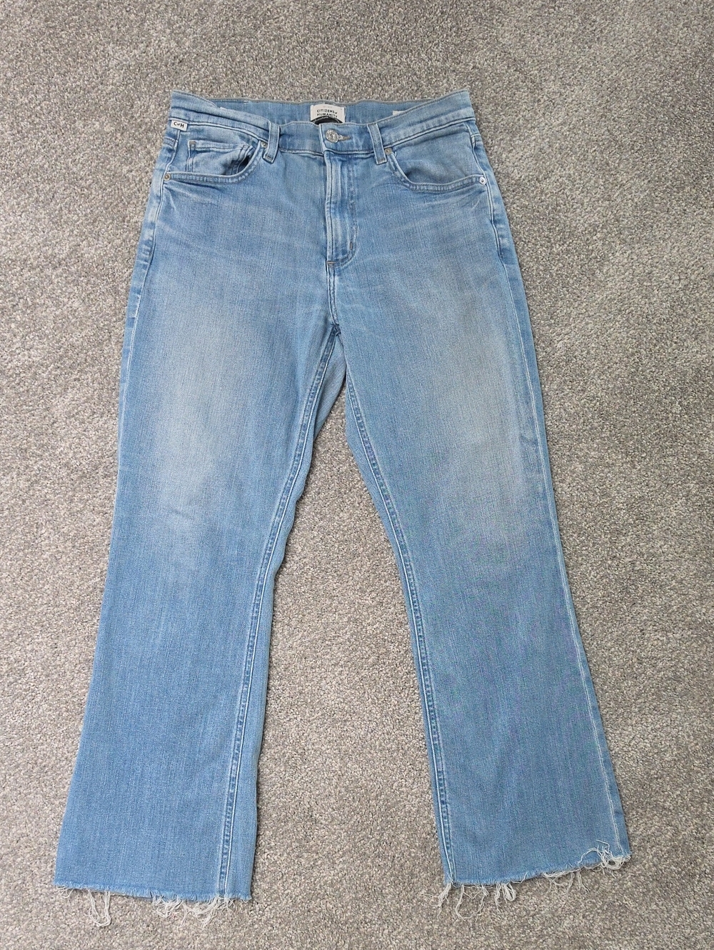 Citizens Of Humanity Isola Raw Hem Bootcut Crop Jeans